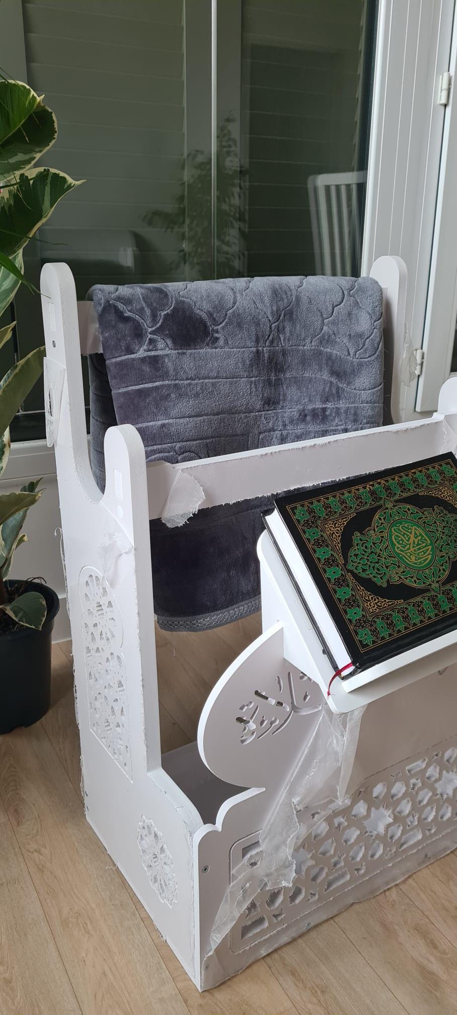 Support Ergonomique pour Tapis avec Porte-Coran